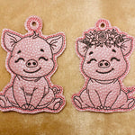 Stickdatei Schwein Anhänger Schlüsselanhänger Set 992 - Sewando