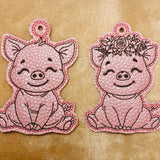 Stickdatei Schwein Anhänger Schlüsselanhänger Set 992 - Sewando