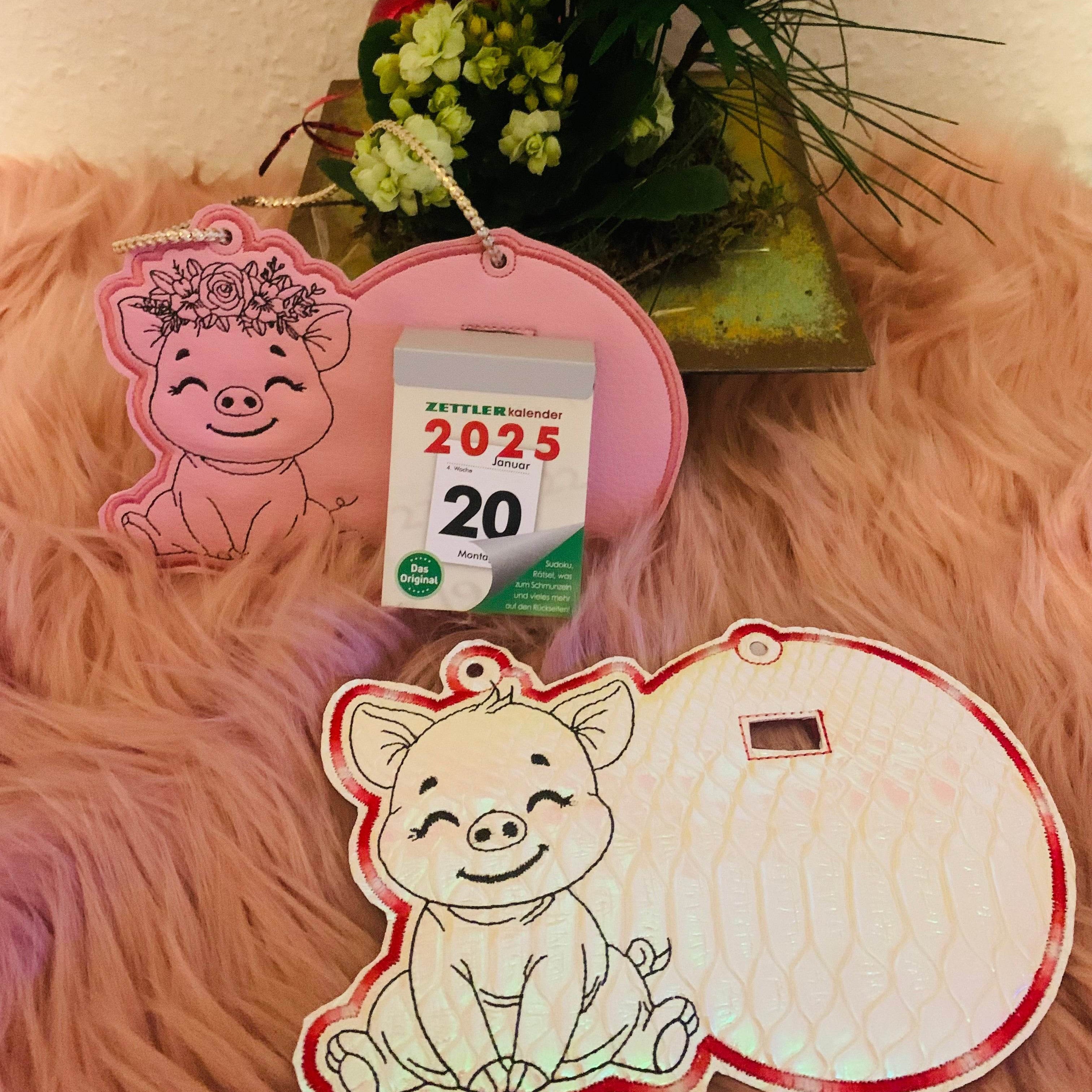 Stickdatei Schwein Kalender Abreisskalender Set 992 In the Hoop - Sewando