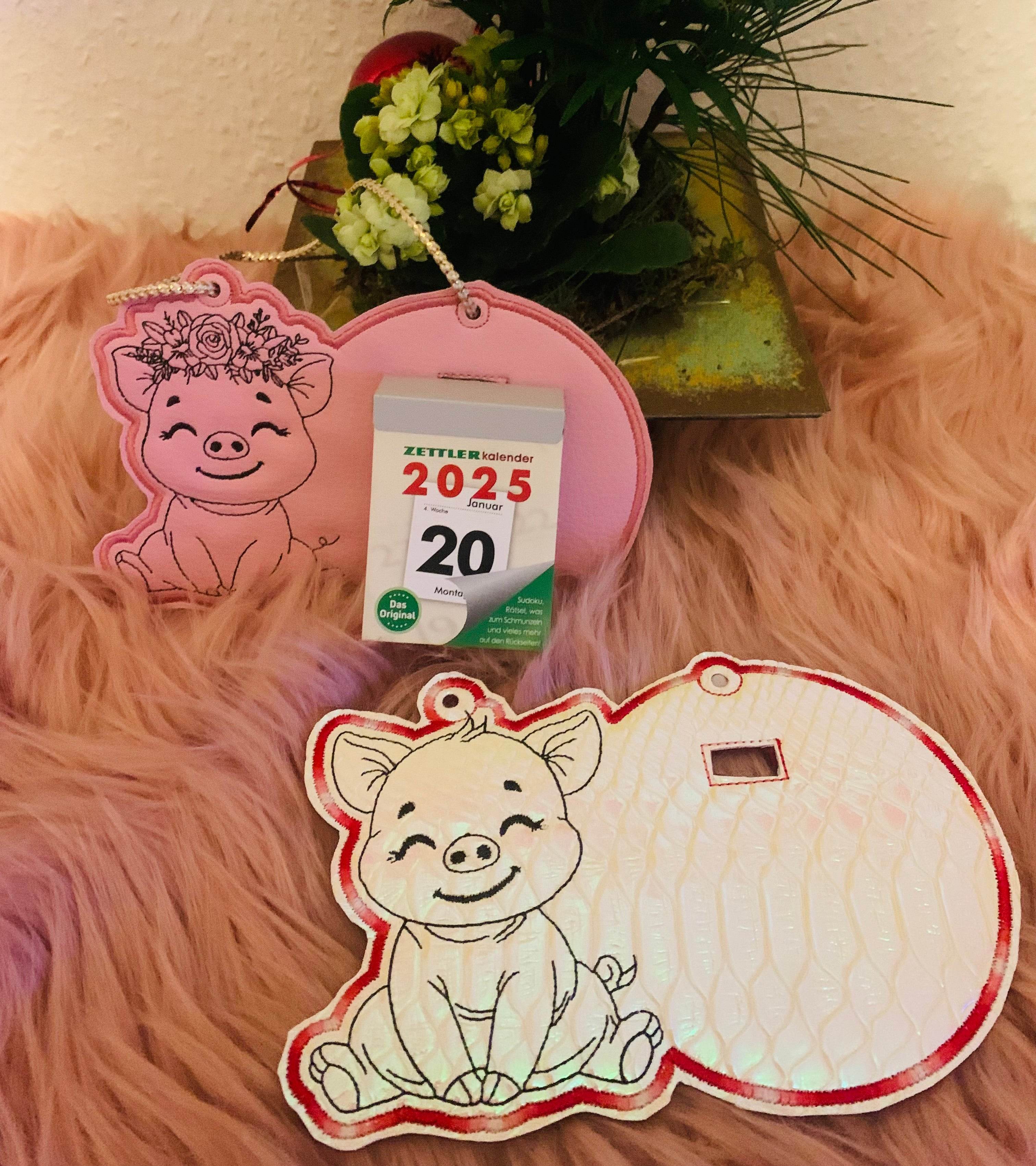 Stickdatei Schwein Kalender Abreisskalender Set 992 In the Hoop - Sewando