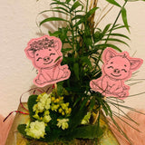 Stickdatei Schwein Stabhalter Blumenstecker Set 992 - Sewando