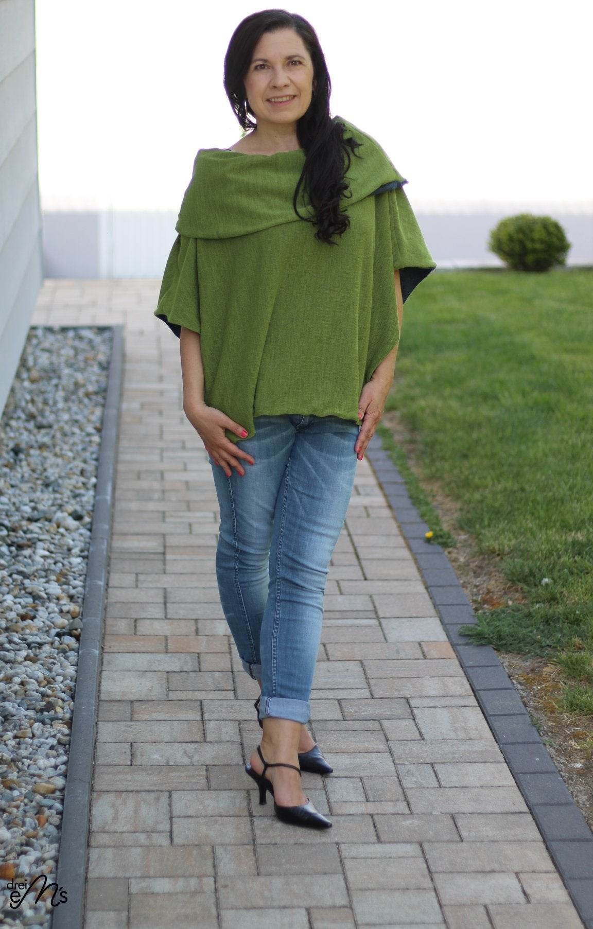 Schnittmuster Poncho ANDALO Gr. XS-XXL : - Sewando