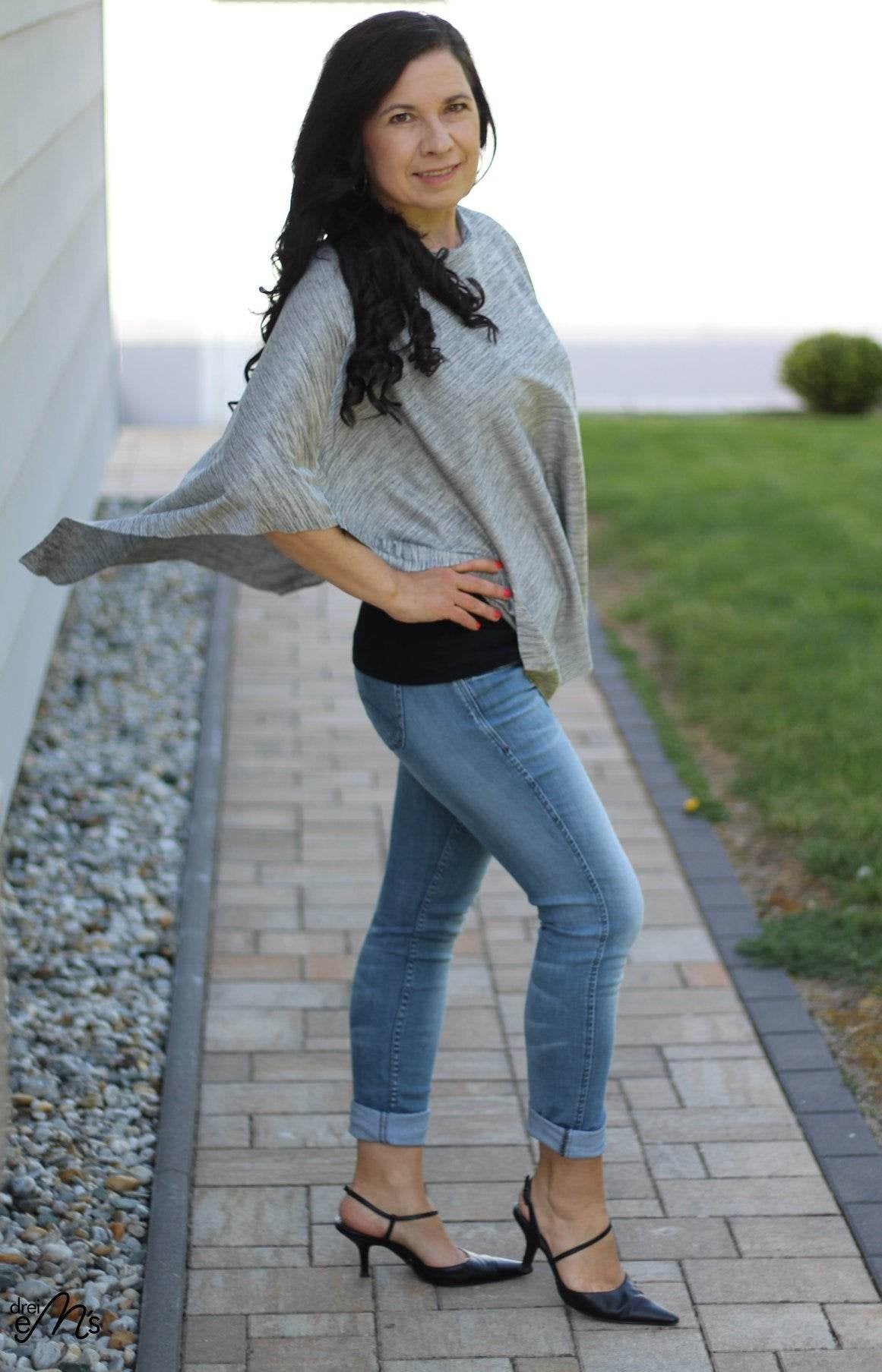 Schnittmuster Poncho ANDALO Gr. XS-XXL : - Sewando