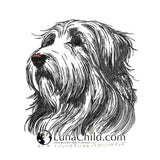 Stickdatei  Bearded Collie "Mike" - realistisch - FÜR HELLE STOFFE
