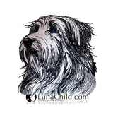 Stickdatei Applikation Bearded Collie "Mike" - realistisch - FÜR HELLE & DUNKLE STOFFE
