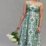 Sommerkleid mit Tunnelzug und Kellerfalten, luftiges Damenkleid mit Taschen, Trägern und gesmoktem Rücken - Sewando