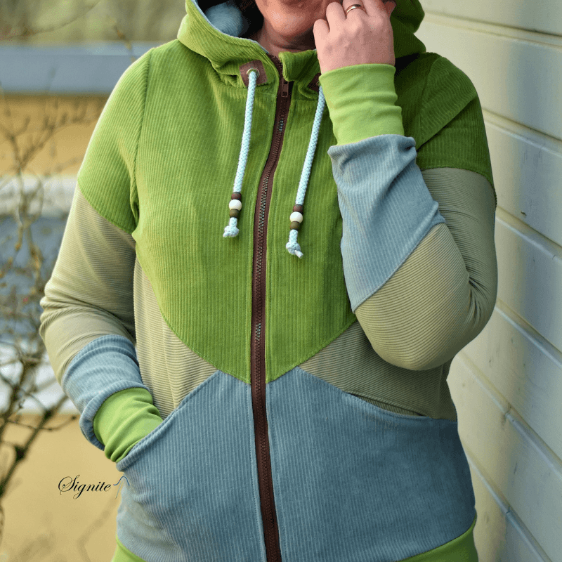 Schnittmuster Sweatjacke Nurika Gr. 32 - 52 - Sewando