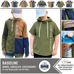 SPARPAKET (3Ebooks) Basicline Hoodie 69-170cm Kapuzenshirt DIN A4 BESONDERES PASSFORMSYSTEM - Sewando