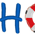 Stickdatei - AHOI mit Rettungsring - Sewando