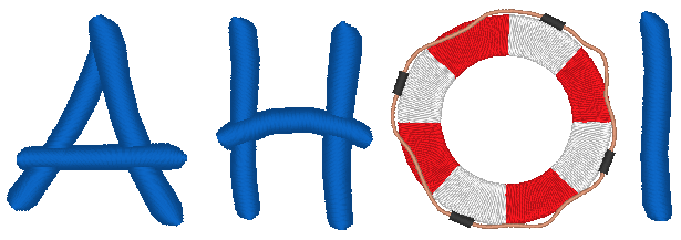 Stickdatei - AHOI mit Rettungsring - Sewando