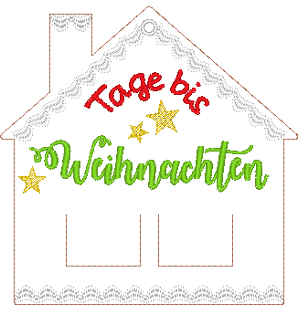 Stickdatei - Adventskalender Lebkuchenhaus - Sewando
