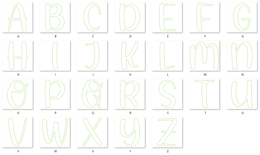 Stickdatei - Alphabet OLLI in 2 Größen (inkl. Umlautpunkten) - Sewando