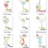 Stickdatei Single Line  "Cocktails"