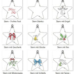 Stickdatei - Christbaumschmuck STERNE Single Line - Sewando