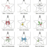 Stickdatei - Christbaumschmuck STERNE Single Line - Sewando