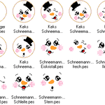 Stickdatei - 6 Schneemänner mit Gesicht (ITH und Doodle) - Sewando