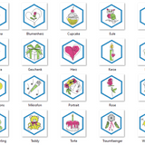 Stickdatei - Spiel "MEMO Girls" mit 20 Paaren