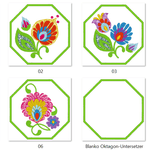 Stickdatei Untersetzer Lowicz Blumen (Folklore aus Polen) - Sewando