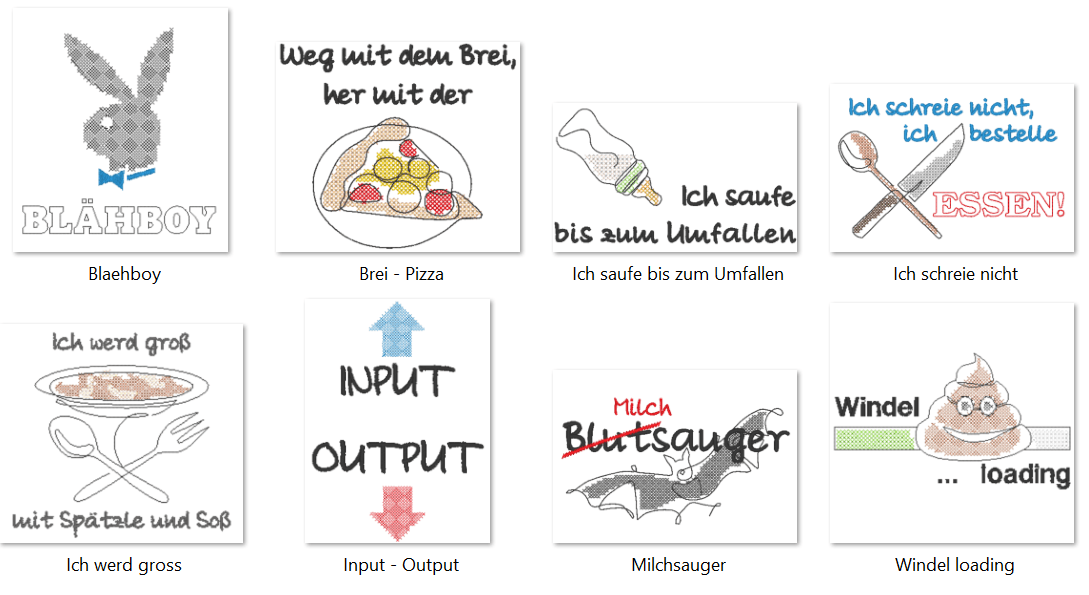 Stickdatei - Sprüche-Set für Babylätzchen - Sewando