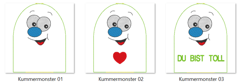 Stickdatei - Kummerfresser / Sorgenmonster in 2 Größen - Sewando