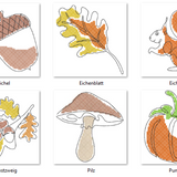 Stickdatei-Set - Single Line "Herbst" (10 Dateien in je 2 Größen)