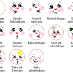 Stickdatei - 6 Kekse / Lebkuchen mit Gesicht (ITH und Doodle) - Sewando