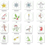 Stickdatei - Untersetzer Single Line Advent (24 Dateien) - Sewando