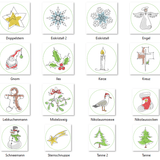 Stickdatei - Untersetzer Single Line Advent (24 Dateien) - Sewando