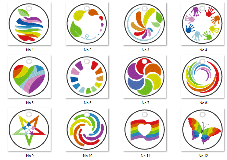 Stickdatei 3-in-1 Rainbow-Mix (12 Dateien) - Sewando