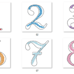 Stickdatei - Single Line Zahlen 0-9 - Sewando