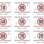 Stickdatei - Verkehrsschilder-Sprüche zum Geburtstag - Sewando