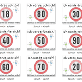 Stickdatei - Verkehrsschilder-Sprüche zum Geburtstag - Sewando