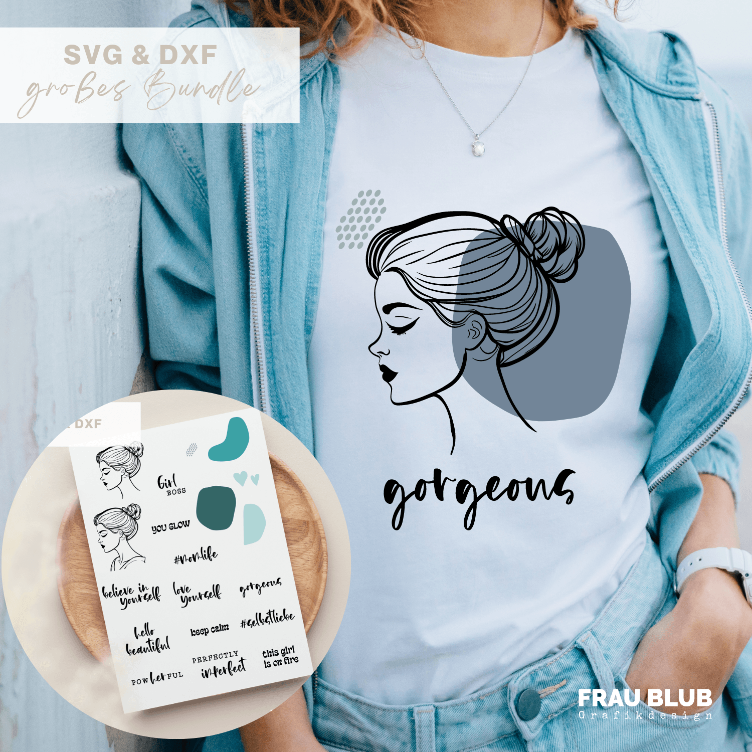 Frau mit Bun - Sprüche - Plotterdatei - Sewando