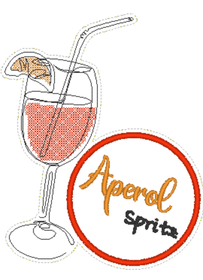 Stickdatei Cocktail - Untersetzer (Single Line) - Sewando