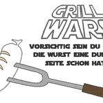 Stickdatei - GRILL WARS (Doodle-Applikation & Vollstick) - Sewando