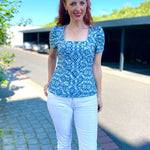 ARLETTE - Shirt mit eckigem Ausschnitt und optionalen Puffärmeln Gr. 34-54 - Sewando