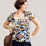 ARLETTE - Shirt mit eckigem Ausschnitt und optionalen Puffärmeln Gr. 34-54 - Sewando