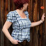 ARLETTE - Shirt mit eckigem Ausschnitt und optionalen Puffärmeln Gr. 34-54 - Sewando