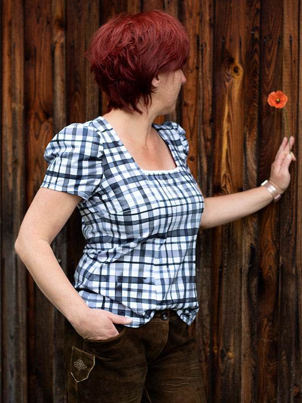 ARLETTE - Shirt mit eckigem Ausschnitt und optionalen Puffärmeln Gr. 34-54 - Sewando