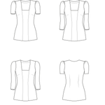 ARLETTE - Shirt mit eckigem Ausschnitt und optionalen Puffärmeln Gr. 34-54 - Sewando