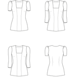 ARLETTE - Shirt mit eckigem Ausschnitt und optionalen Puffärmeln Gr. 34-54 - Sewando