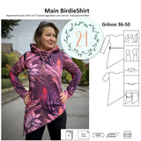 Schnittmuster Main BirdieShirt – Asymmetrisches Damen-Shirt – 36-50