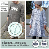 Rüschenkleid Gr. 128-164 3 Weiten je Größe auch für schmale und kräftige Kids