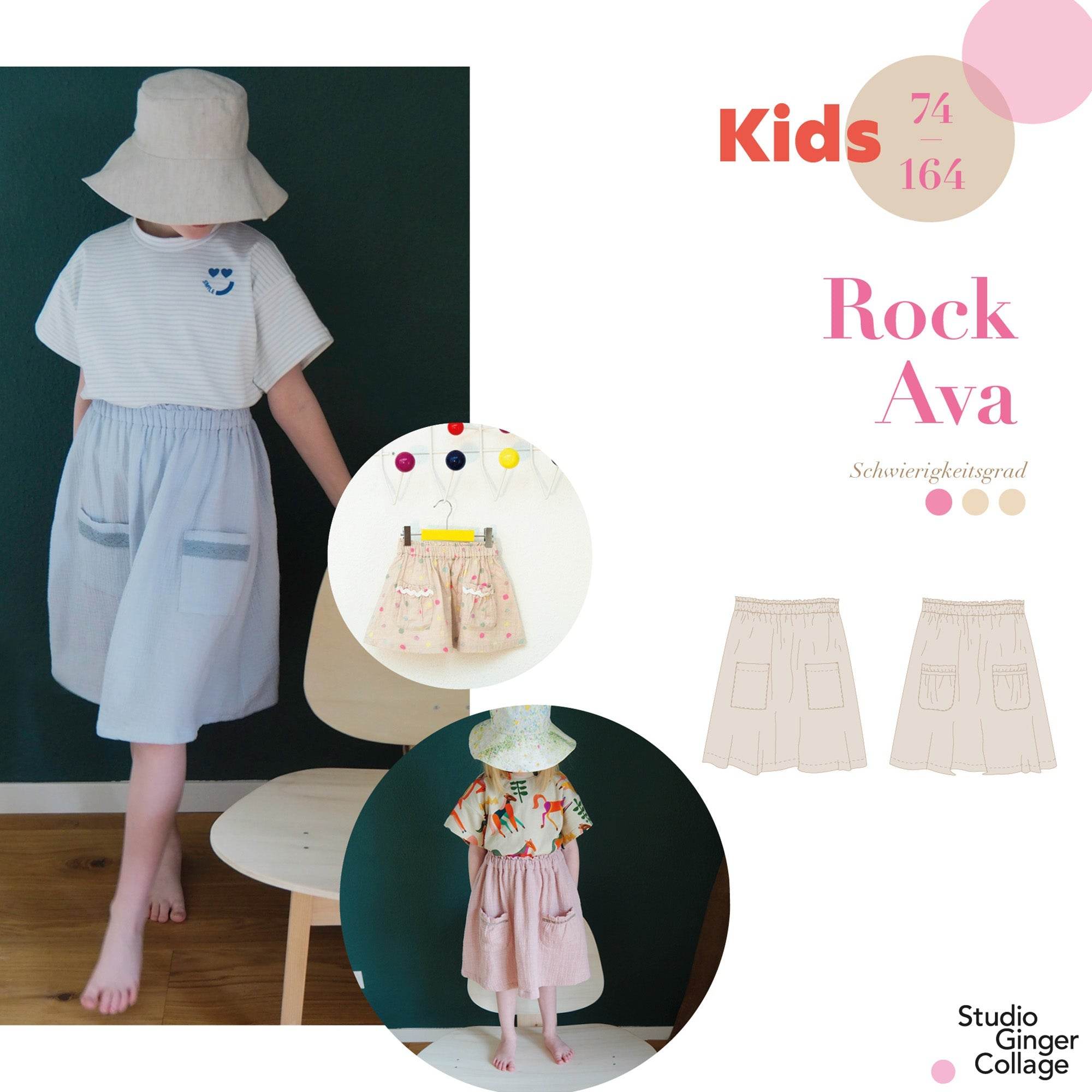 Ava Rock Kids Größen 74/80 - 158/164 - Schnittmuster und Nähanleitung - Sewando