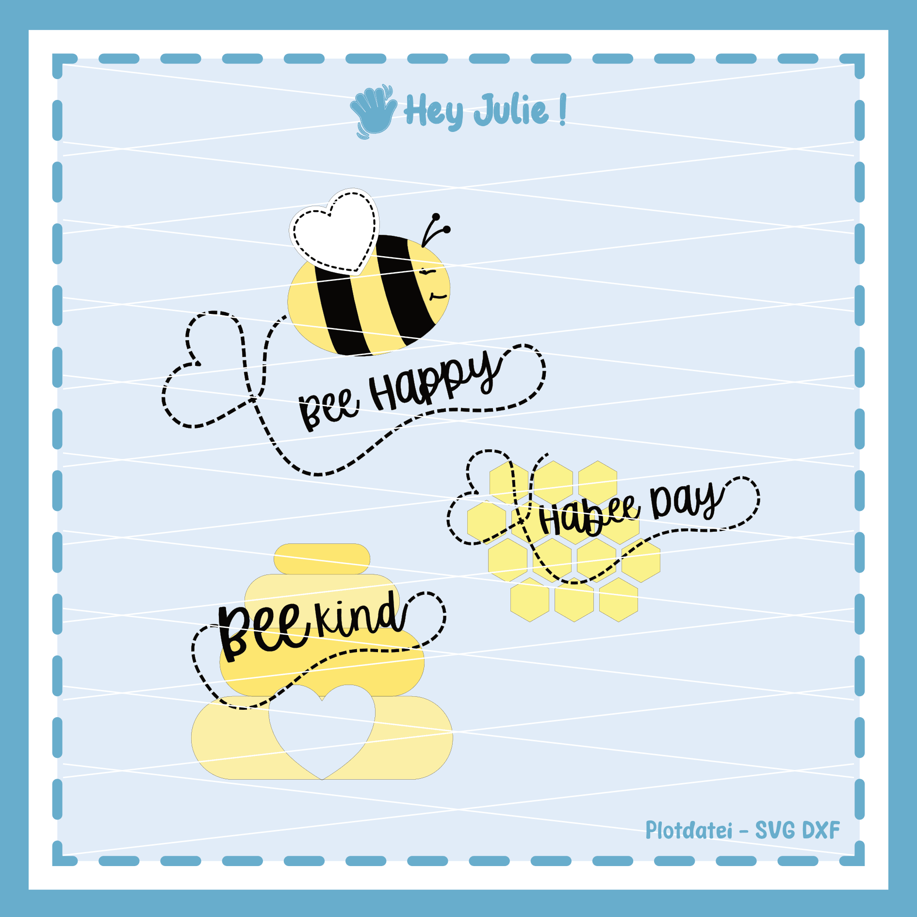 Plotterdatei Bee Happy - Sewando