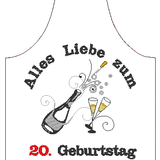 Stickdatei - Flaschenschürzen für runde Geburtstage - Sewando