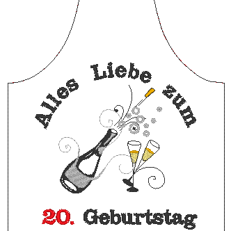 Stickdatei - Flaschenschürzen für runde Geburtstage - Sewando