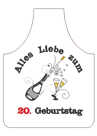 Stickdatei - Flaschenschürzen für runde Geburtstage - Sewando