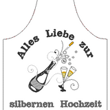 Stickdatei - Set Flaschenschürzen "Hochzeitstage" 20 Dateien