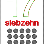 Stickdatei - Zahlenkarten 7 Lernkarten 1-20 - Sewando
